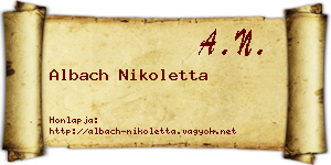 Albach Nikoletta névjegykártya